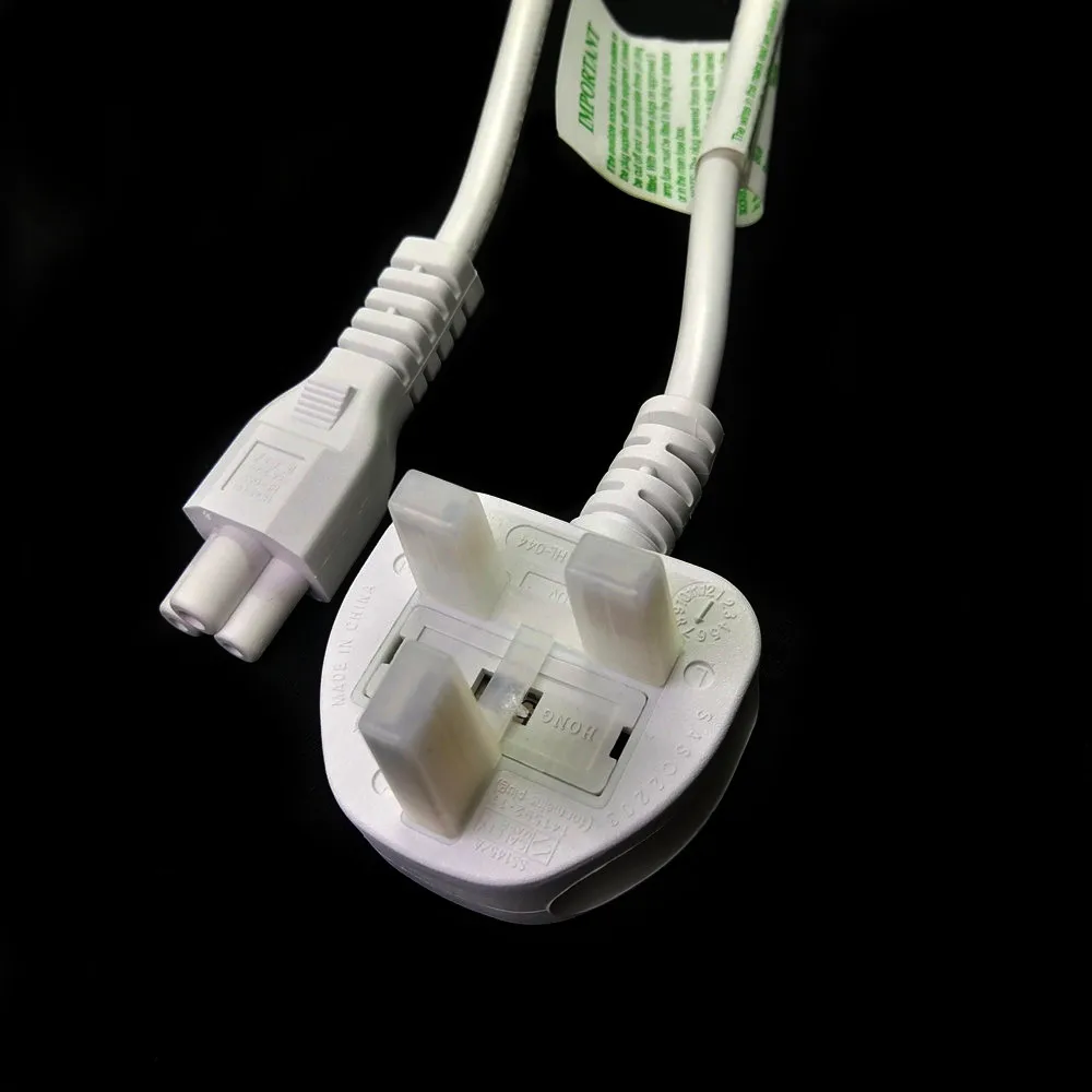White Ukc5 Power Cord For Notebook, Singapore/malaysia/uk Plug To Iec