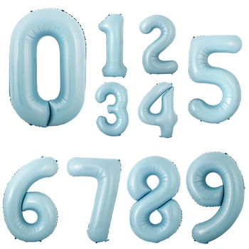 

1pcs 40inch Macaron Blue Helium Aluminium Foil Number Balloons 0-9 Birthday Wedding Engagement Party Decor Globos Kids Supplies