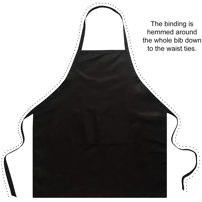 Bib Bulk Aprons With Pockets For Women Men Adult Chef, Set Of 10 Kitchen Apron For Cooking Baking Restaurant Painting Diy Bbq (1