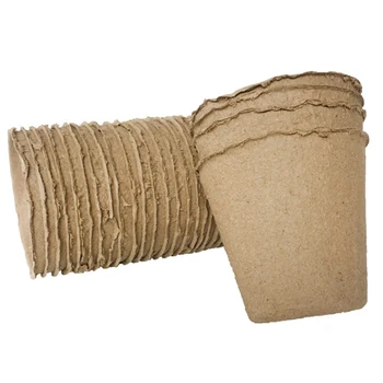 

100Pcs 8cm Paper Pulp Seedling Cup Nursery Pots Biodegradable Flowerpot For Garden Supplies 2020 New Arrival