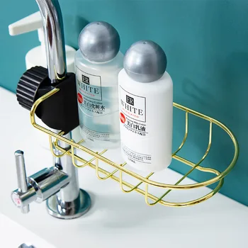 

Kitchen Faucet Racks Stainless Steel Iron Sink Rag Rack Creative Sink Sponge Drain Rackto Clean Tableware Mat