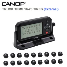 EANOP TPMS 16/26 колеса цифровой ЖК-дисплей Система контроля давления в шинах внешний бар/PSI Для автомобилей, автобусов, прицепов