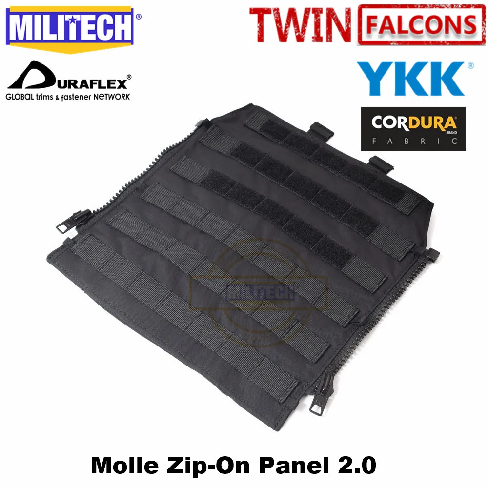 MILITECH Add On 2.0 Zip-On Molle Panel Platform for JPC CPC AVS Military Zipper Pack TWINFALCONS TW 500D Delustered Cordura