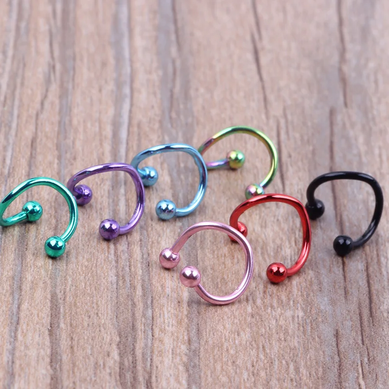 1pc 16G Ball Steel Anodized S Spiral Barbell Earring Ear Cartilage Helix Lip Rings nose ring Tragus Piercing Body Jewelry Unisex | Украшения
