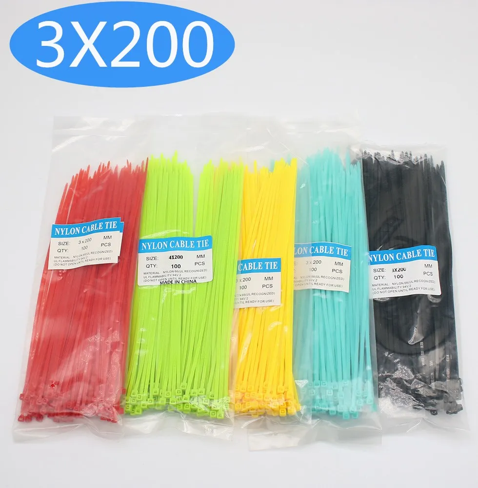 Nylon Cable Ties 4.8mm x 200mm Yellow and Green Twin Pack 50 of each BARGAIN 
