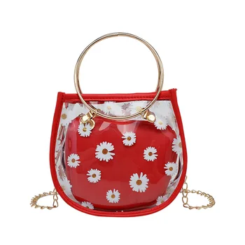 

Women's Fashion Small Bag 2020 Summer Daisy Chain Mini Shoulder Bag Handbag Transparent Composite Bag Messenger Bag