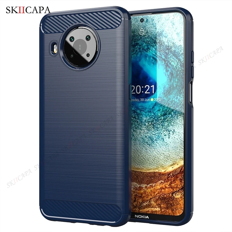 Brushed Carbon Fiber Silicone Shockproof Case For Nokia X10 X20 G10 G20 5.4 3.4 2.4 1.3 8.3 5G Magnetic Stand Protective Cover mobile pouch bag