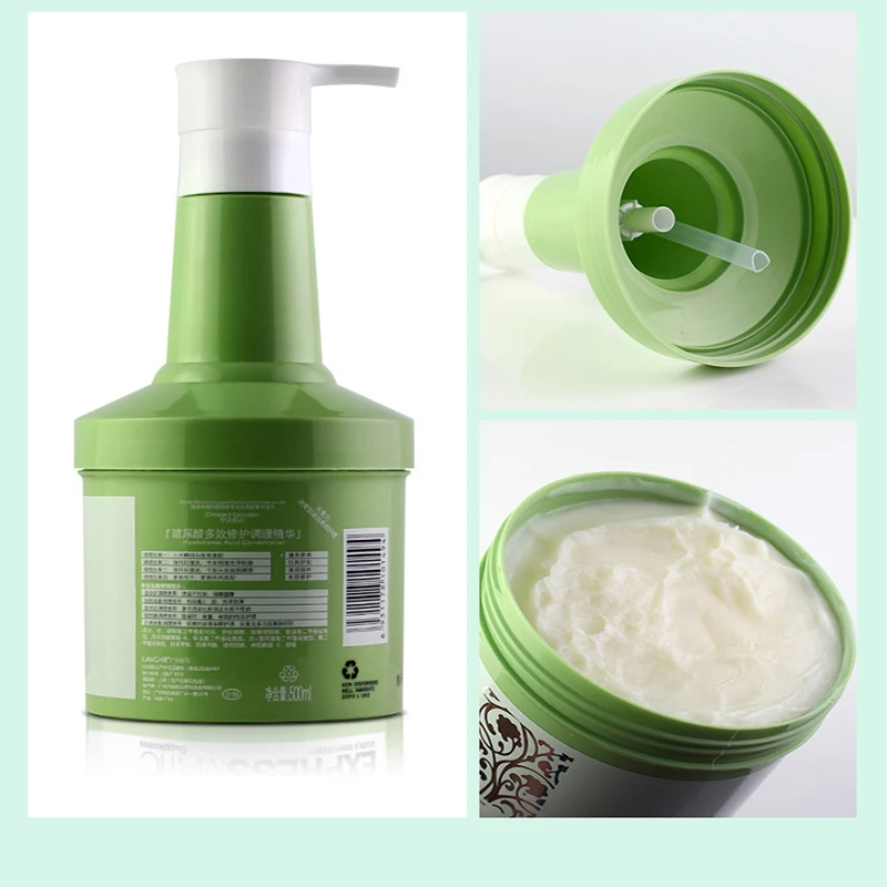 

500 чистая Гиалуроновая кислота возместить ущерб, лечение улучшить волос увлажняющий уход за волосами обратного кондиционирования эссенция маска для волос с витамином Е