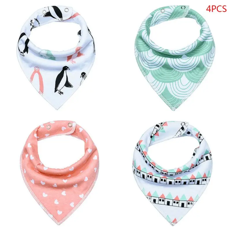 

4 Pcs/set Cotton Fashion Cute Baby Girls Boys Bibs Anti-Smell Anti-Bacterial Infants Apron Newborn Quick Dry Saliva Towel