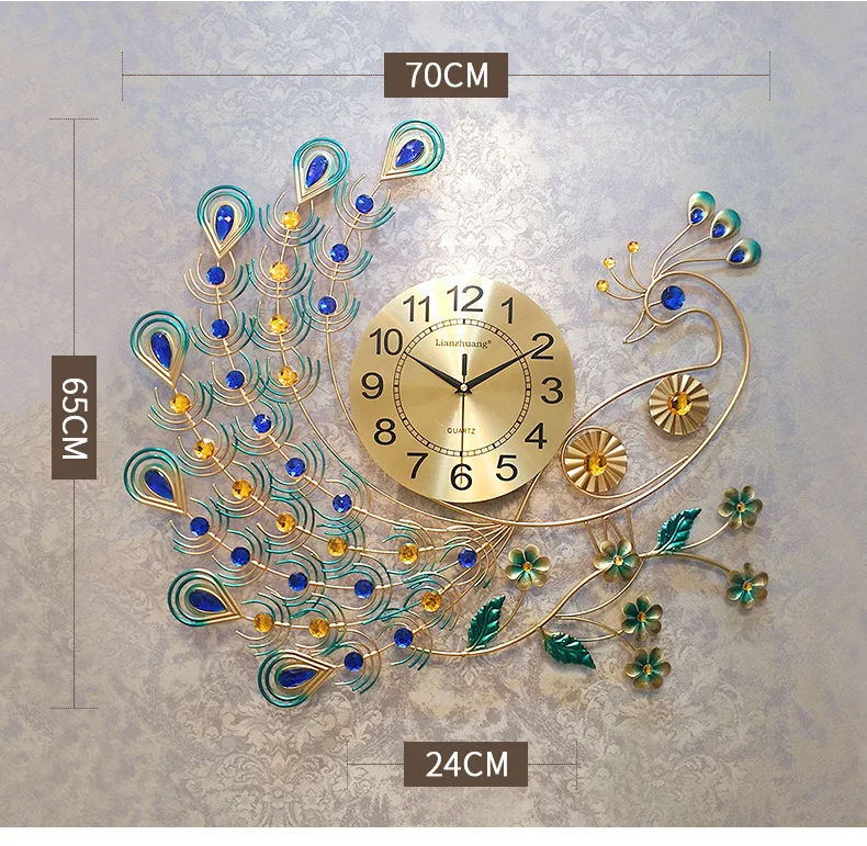 Красивые часы настенные часы оптом гостиная современный минималистичный электронные часы большой Павлин карманные часы Европейский стиль Mut
