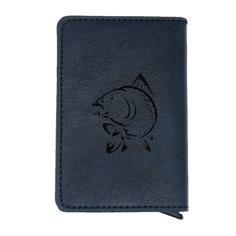 Unique Fish Theme Rfid Wallet Classic Men Women Credit Card Leather Wallets Short Purse