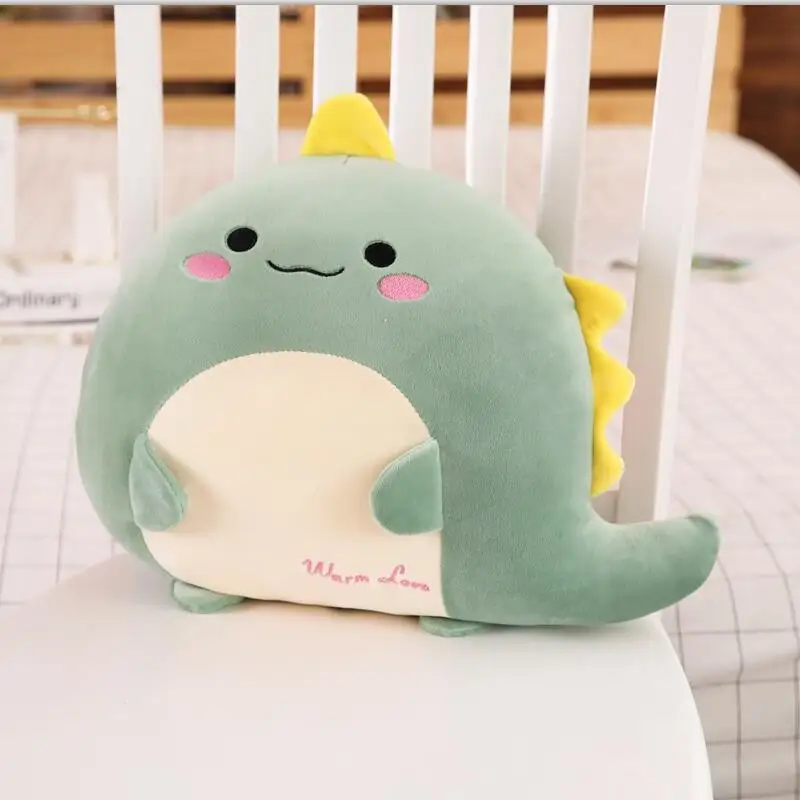 30 см Kawaii плюшевая подушка динозавр игрушки плюшевая КИТ свинья Пингвин ручная грелка Детские куклы игрушки подарки на день рождения для детей - Цвет: dark green dinosaur
