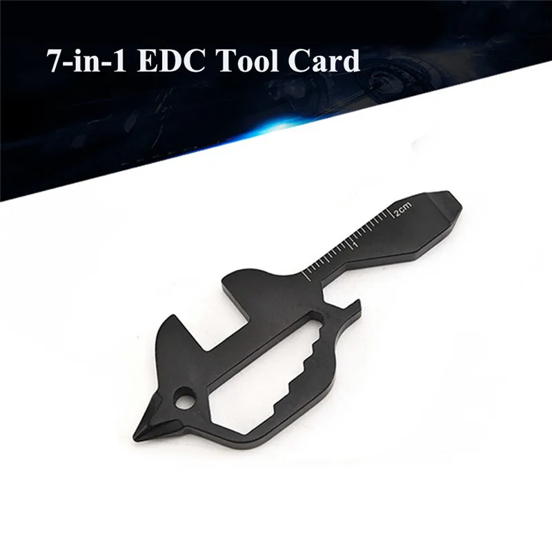 

Creative Tools Cards Keychain Bottle Opener Measuring Ruler Multi-use Small Gadget For Home Outdoor Camping