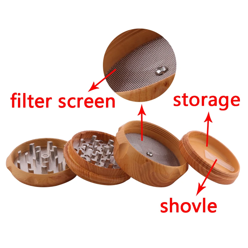 Herb Grinder Smoking Accessories Tobacco Smoking Accessories Tobacco Grinder Three Size 4 Layers Resin Tobacco Herb Smoke Grinders CNC Teeth Herbal Spice Crusher for Smoking Accessories