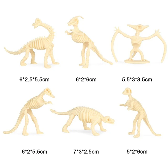 6/12pcs Dinosaur Toys Fossil Skeleton Simulation Model Set Mini Action Figure Educational Creative Collection Toy For Children 5
