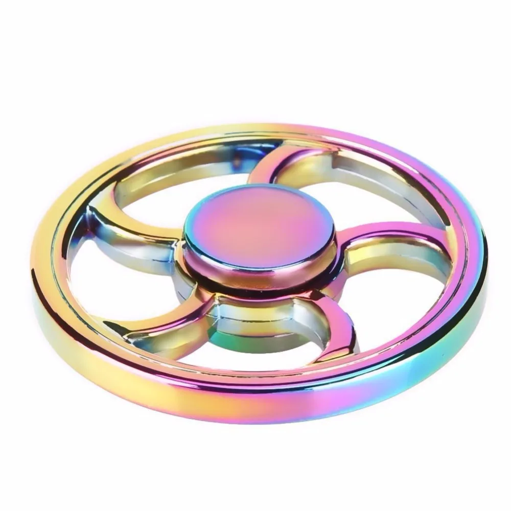 

2020 New Colorful Wheel Fingertip Gyro Fidget Spinner For ADHD Anti Stress Zinc Alloy Hand Spinner EDC Toy Meatal Box