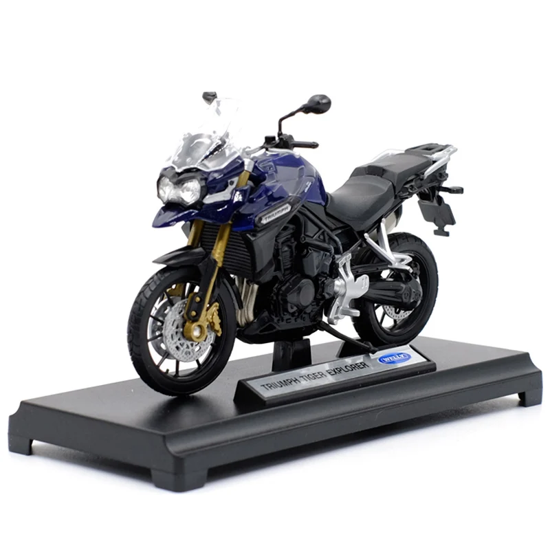 Welly 1:18 TRIUMPH Tiger Explorer сплав Литая модель мотоцикла работоспособная короткопоглотитель игрушка для детей подарки коллекция игрушек