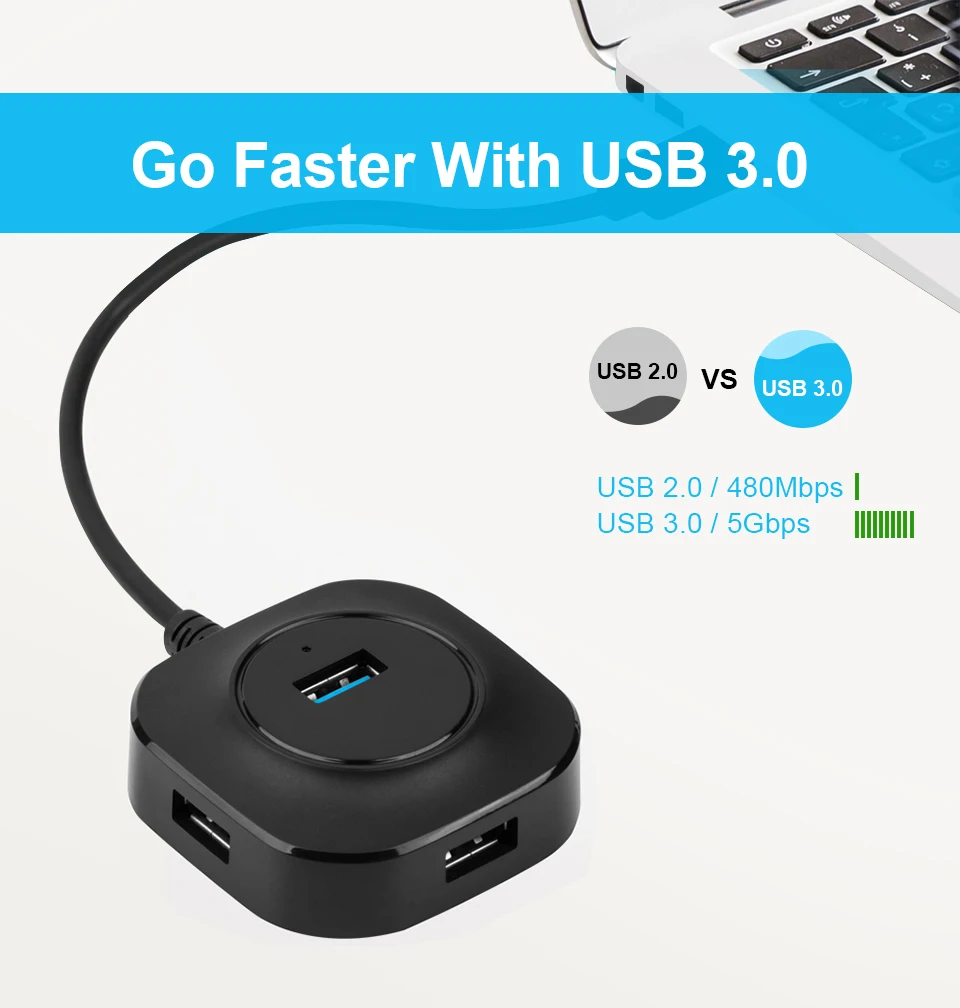 Usb-хаб 3,0 Мульти USB 3,0 концентратор разветвитель 3,0/2,0 4 порта кабель 25 см/100 см микро несколько USB портов расширитель для ПК компьютера