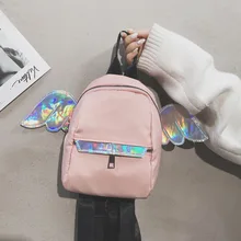 Лазерная крыло рюкзак женская сумка Весна стиль корейский стиль Универсальный колледж Стиль рюкзак нейлоновая школьная сумка Мода