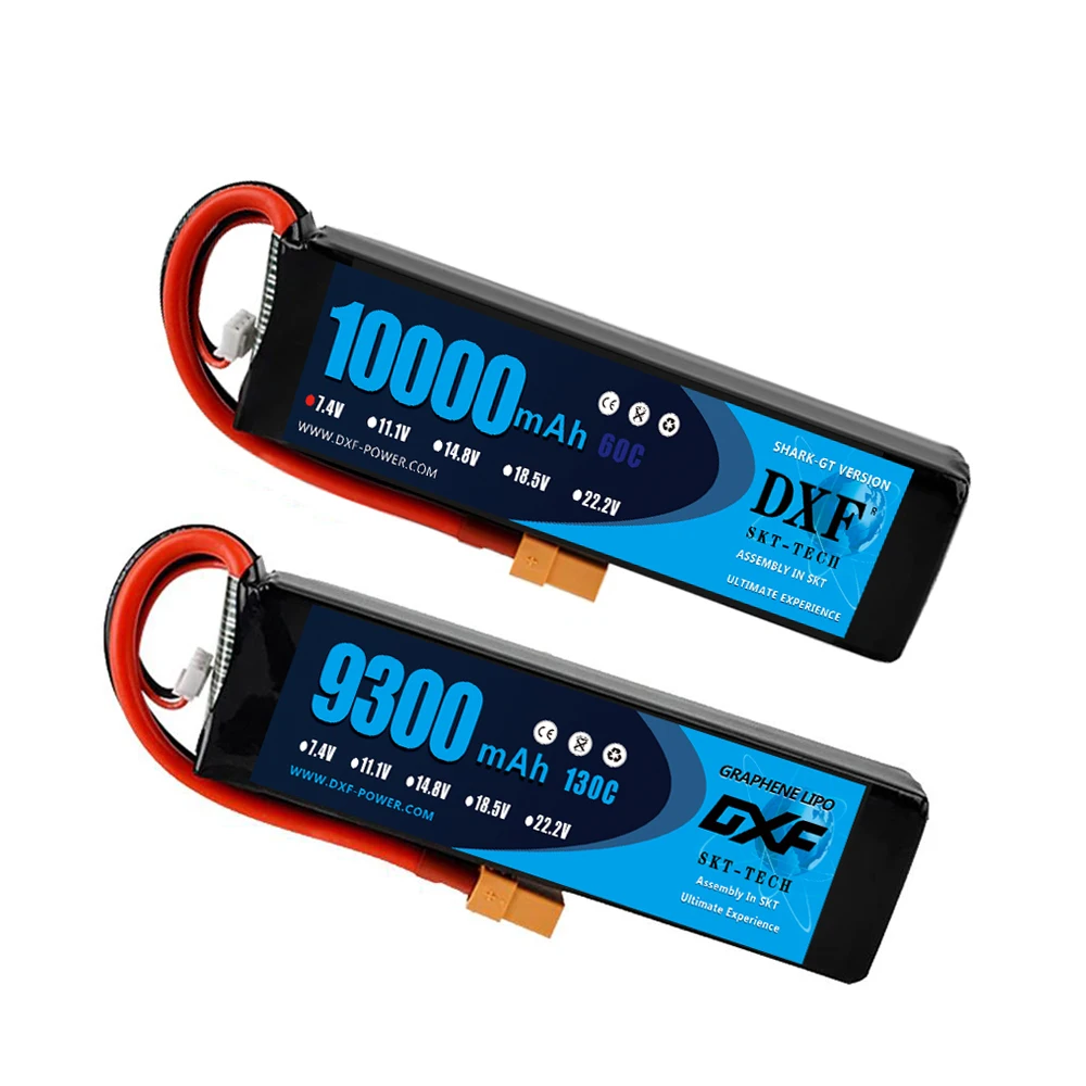 Аккумулятор DXF 2S 3S 4S Lipo 2 шт. 7 4 В 11 1 14 8 в 9300 мАч 1000 5200 60C 120C 130C 260C 100C 200C Графен для