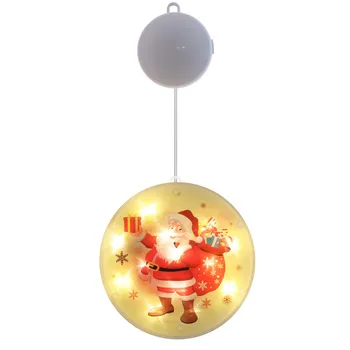 

Hanging Santa Claus Pattern LED Fairy String Light Christmas Ornament Windows Decor Night Lantern Lamp