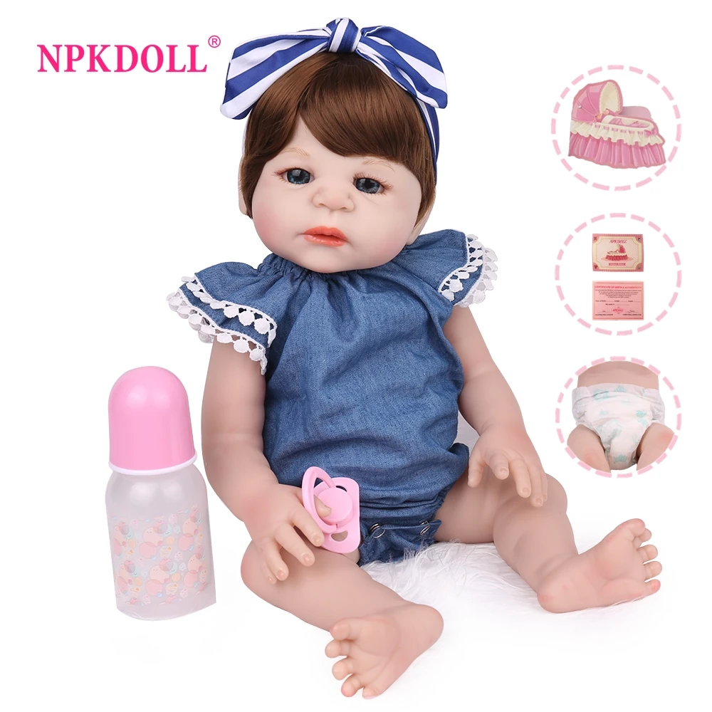 NPKDOLL реборн куклы игрушки для девочек 18 дюймов Полностью виниловые реалистичные