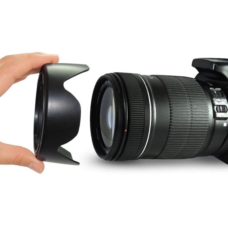

The new EW-73B EW-63C camera lens hood is suitable for Canon EF-S 18-55mm f / 3.5-5.6 IS STM Cameral accessories