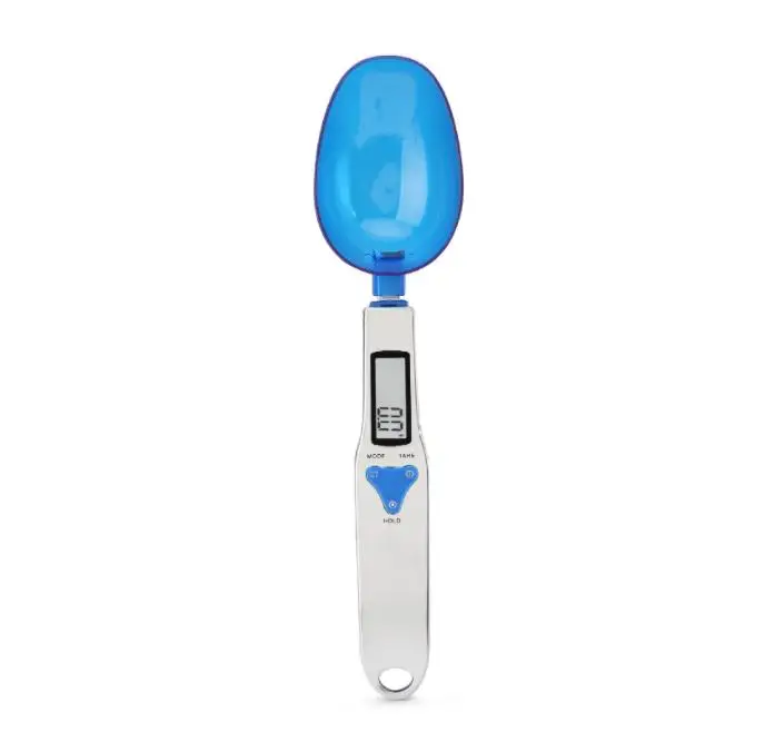 500g/0.1g 휴대용 LED 전자 저울 측정 숟가락 음식 다이어트 우편 블루 주방 디지털 규모 측정 도구 SN1575