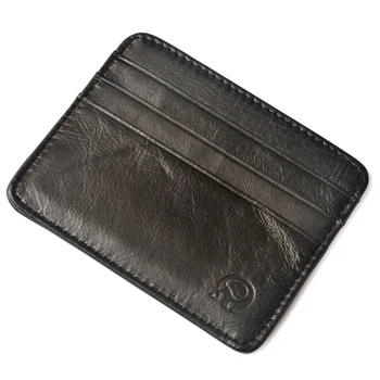 

Leather Credit ID Card Holder Men Slim Mini Wallet Male Genuine Leather Purse Bag Pouch Cards Cover Case Wholesale Price