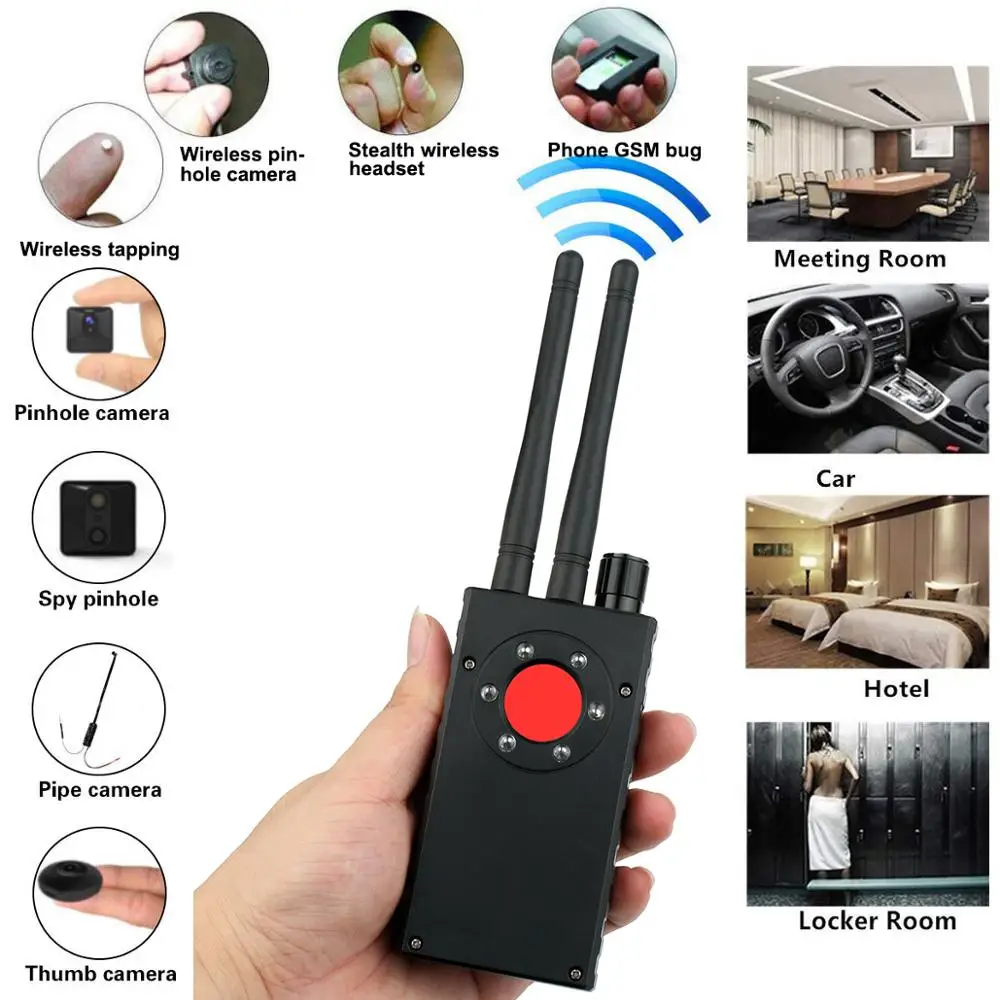 G528 Multi-function Dual antenna Anti-spy Detector Camera GSM Audio Bug Finder GPS Signal Lens RF Tracker-Detect Wireless