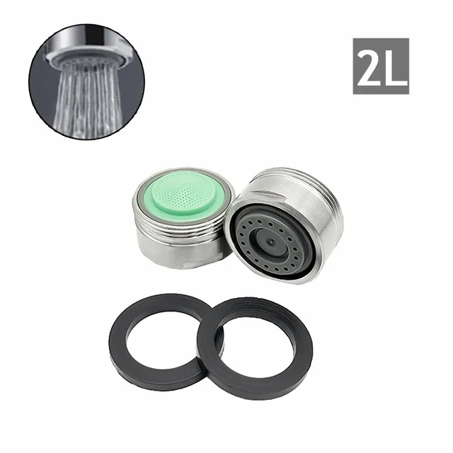 WASOURLF 2 PCS ก๊อกน้ําประหยัดน้ํา Aerator เปลือกสแตนเลส M24 ด้ายชาย 2L 3L 4L TAP อุปกรณ์ครัว FITTING 2