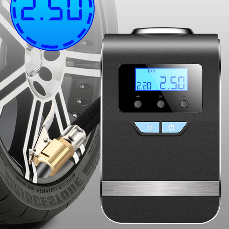 

Car Air Compressor Portable 4 In 1 Car Air Inflatable Pump Electric Tire Inflator Tyre Inflator Pump 12V Auto Boat Digital Light
