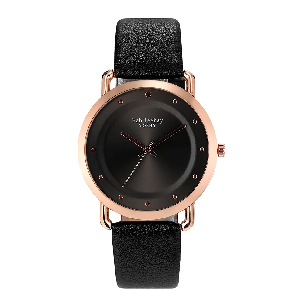 

New Style Hot Selling Twelve Point Non-with Numbers Dial Leather Belt Men Casual Fashion Leather Watch