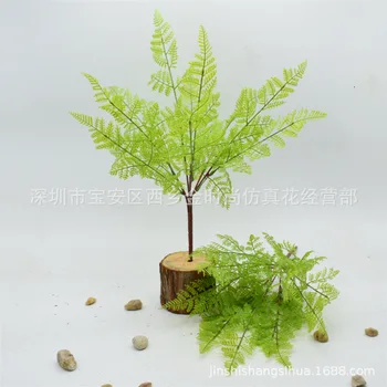 

[New] Artificial Ferns Persian Grass Soft Glue Feel Ferns Artificial Plant Wall with Wood