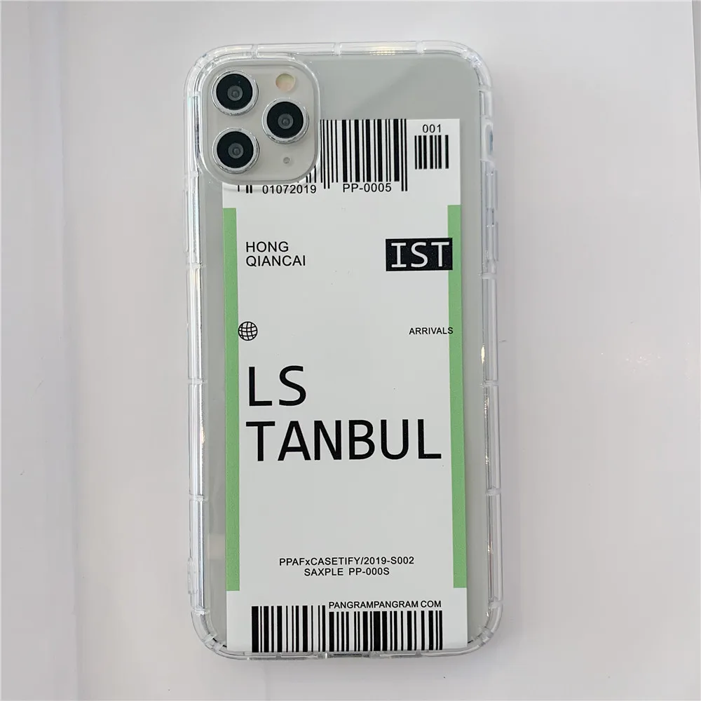 Lovebay дорожный ярлык страна чехол для телефона для iPhone 11 Pro Max 7 8 Plus X XR XS Max воздушный билет Письмо Мягкий ТПУ Прозрачный задний Чехол - Цвет: Istanbul