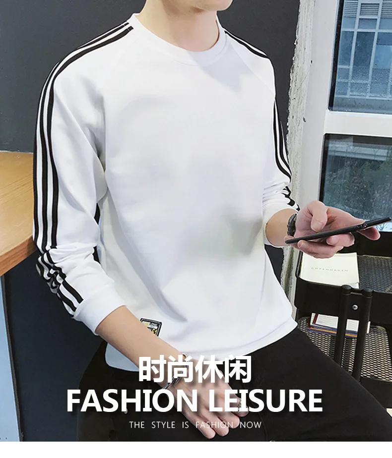 Thin Loose-Fit Korean-style Students Men's Hoodie Spring And Autumn Couples Pullover Hoodless Men Trend Long-sleeved Coat