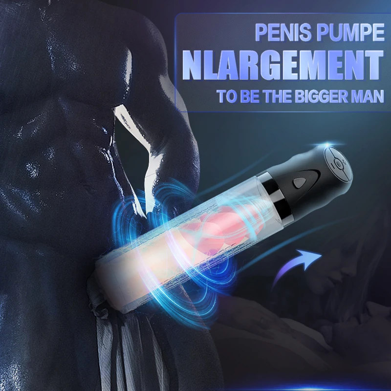Electric Penis Pump Sex Toys for Men Male Masturbator USB Charger Enlargement Enhancer Extender Penile Vacuum Dick Massager Ring | Красота и