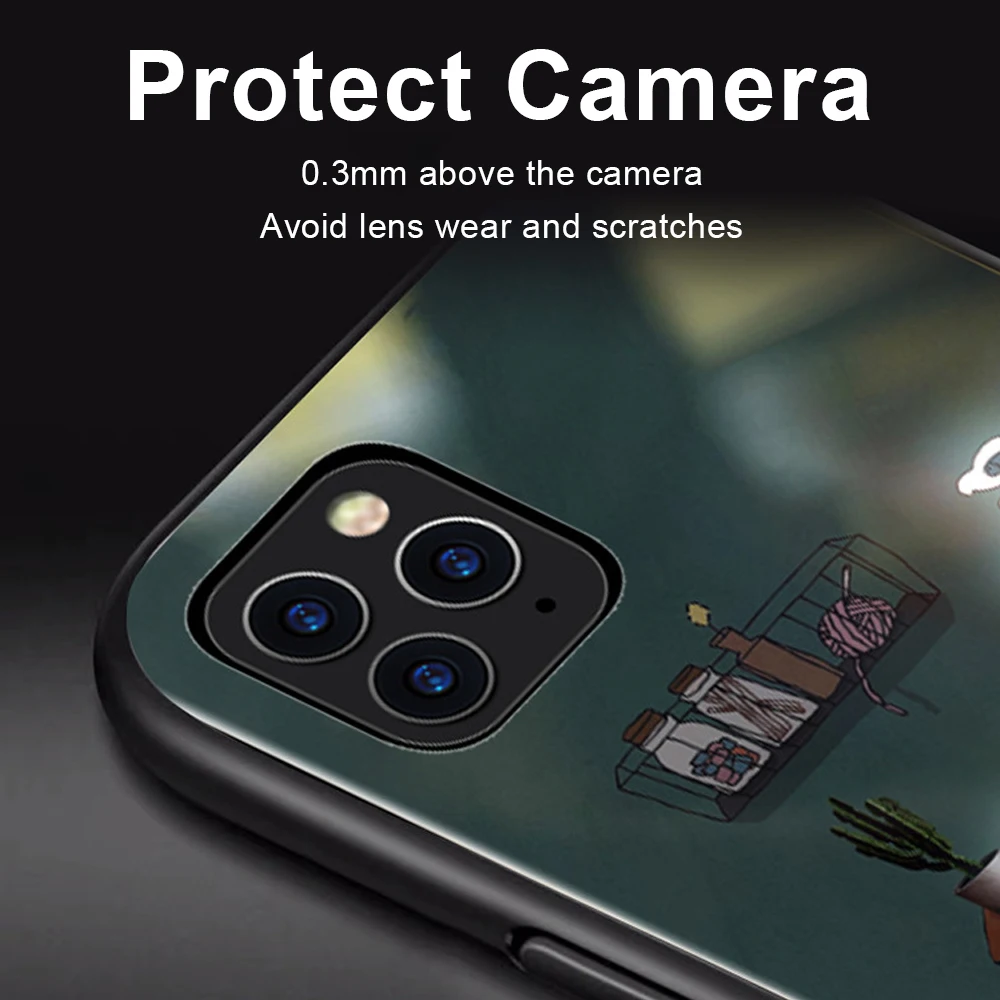 Подходит для Apple 11promax стеклянный чехол iPhone11 светильник телефона с управлением