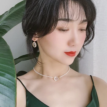 

Timeless Wonder Glam Baroque Pearl Crystal Zirconia Choker Necklace Women Jewelry Designer Gothic Boho Top Rare Trendy Ins 5366