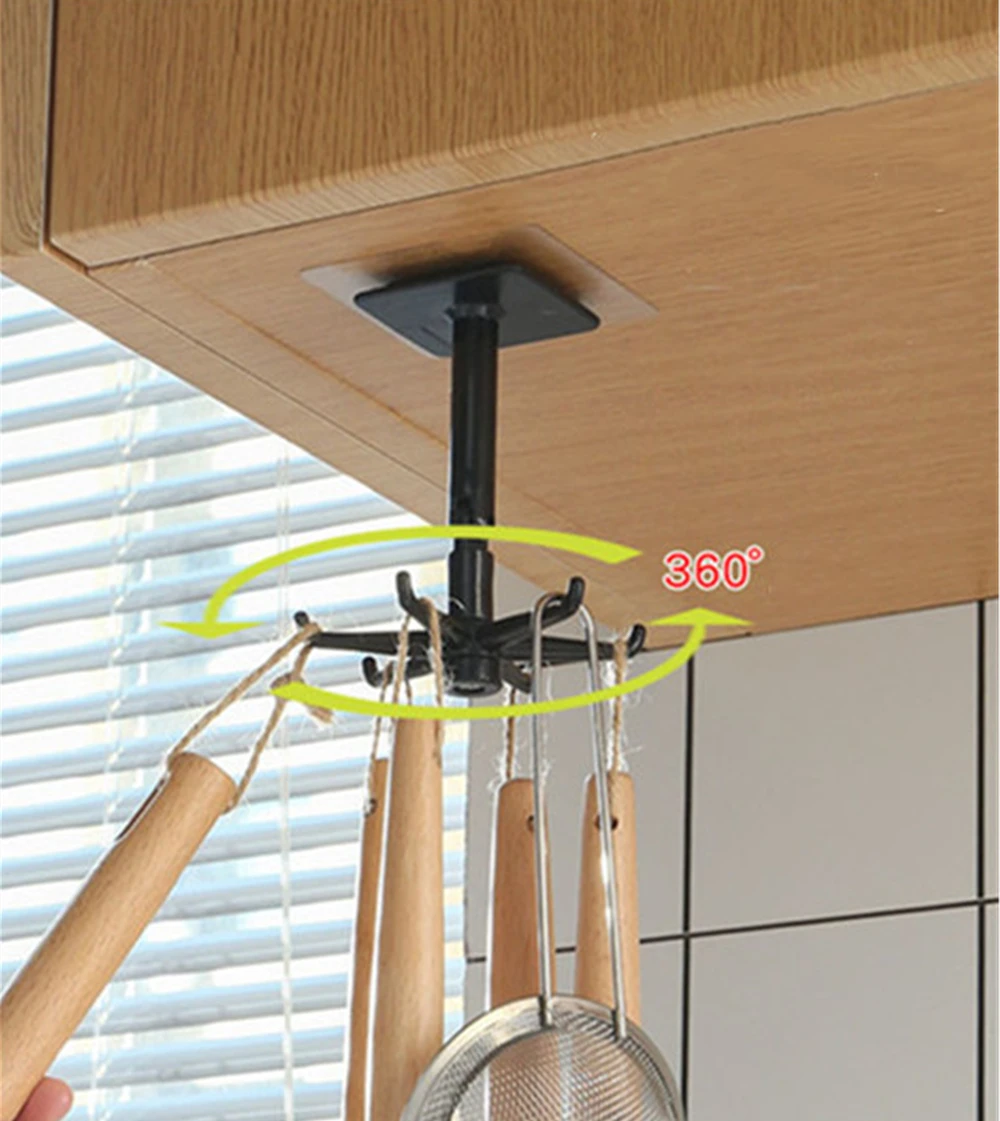 Kitchen Storage Hook Wall Mounted Rotate Kitchenware Organizer Rack Spoon Holder Cupboard Shelf Wall Door Hanging Key Hook Hot Kitchen Storage Hook Wall Mounted Rotate Kitchenware Organizer Rack Spoon Holder Cupboard Shelf Wall Door Hanging Key Hook Hot
