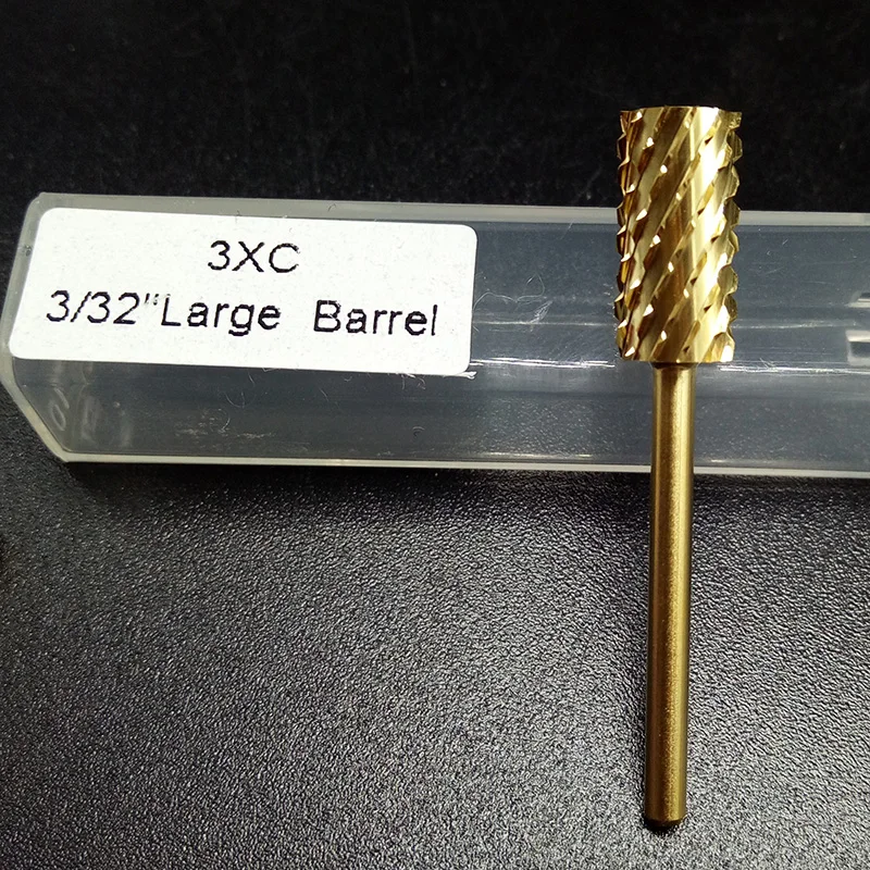  luxurious Light Golden Large Barrel - Grit 3XC - Carbide Nail Drill Bit For Nail Drill MachineNail 