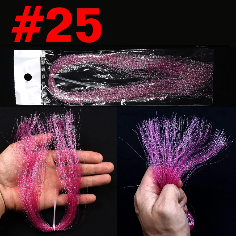 Isca de Pesca Jigging Cristal Flashabou Krystal Flash Fly Amarrando Streamer Ninfa Brilho 100paks 28 Iscas artificiais