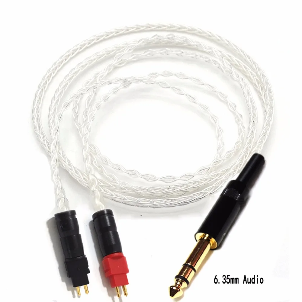 8cores Copper Silver plated Replacement Audio Cable for HD600 HD650 HD525 HD545 HD565 HD580 Headphones