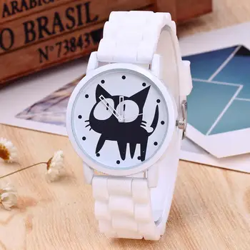 

Cute Silicone Ladies Watch Cat Pattern young Girl's Watches Fashion Casual School montre enfant Gift Drop Shopping reloj mujer