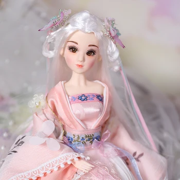 

Chinese Ancient Dolls 1/6 BJD Doll with 3D Eyes White Hair Chinese Myth Series Yan Ran Girl Toys Birthday Gifts Souvenir