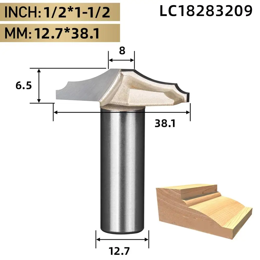 12.7mm x 38.1mm LIDIAO 1 шт. 1/2 ''деревообрабатывающая концевая фреза для обрезки кромок резьбы для гравировки по дереву фреза - Длина режущей кромки: 12.7mm x 38.1mm