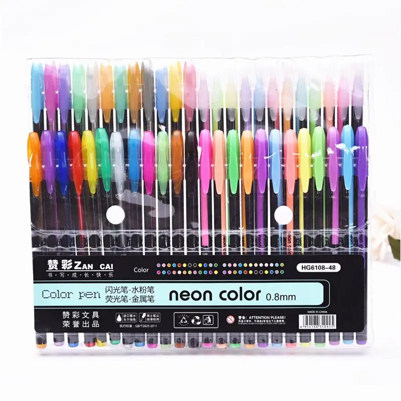 Новинка 48 цветов/набор гелевых ручек металлические маркерные ручки неоновый цвет эскизная ручка креативная шариковая ручка хайлайтер материал Escolar