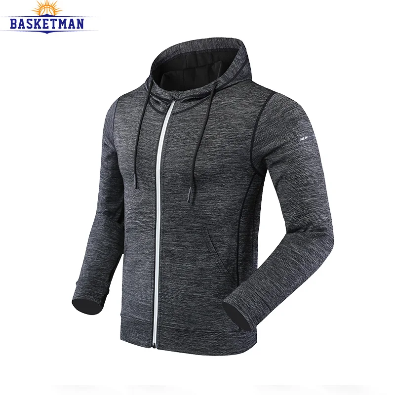 BASKETMAN Men's Exercise Jacket Coat Fitness Training Sweatshirt Top ...