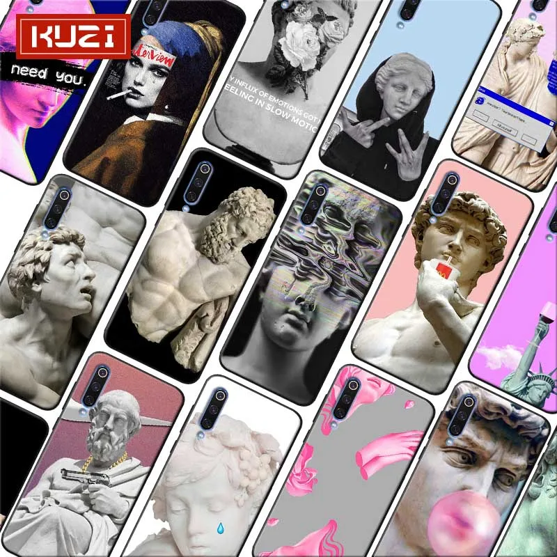 

Phone Case for xiaomi mi 9 9t se mi 8 pocophone f1 mix 3 Soft silicone Cover Alternative statue art