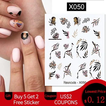 

1 Sheet Lady Face Water Decals Harunouta Flower Alphabet Leaves Nail Art Stickers Slider Decoration Wraps